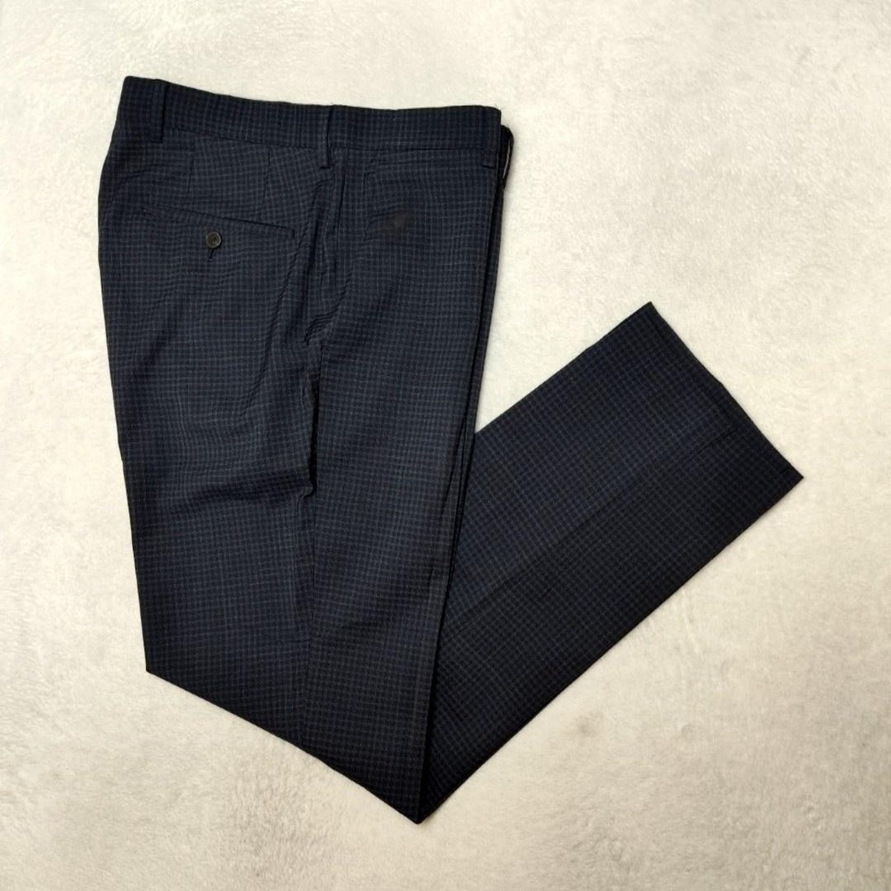 Hugo Boss Pants‎ Mens 33x30 Blue Check Plaid Hugo Genius Wool Lined Dress Suit